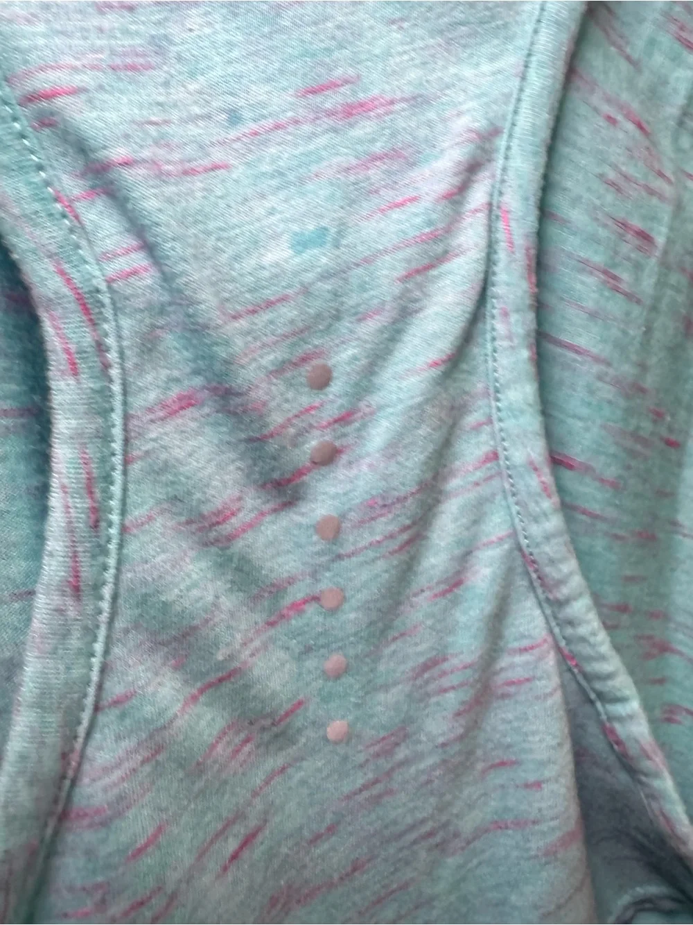 Nike Teal Space-Dye Dri-FIT Tank with Pink Shoulder Accents